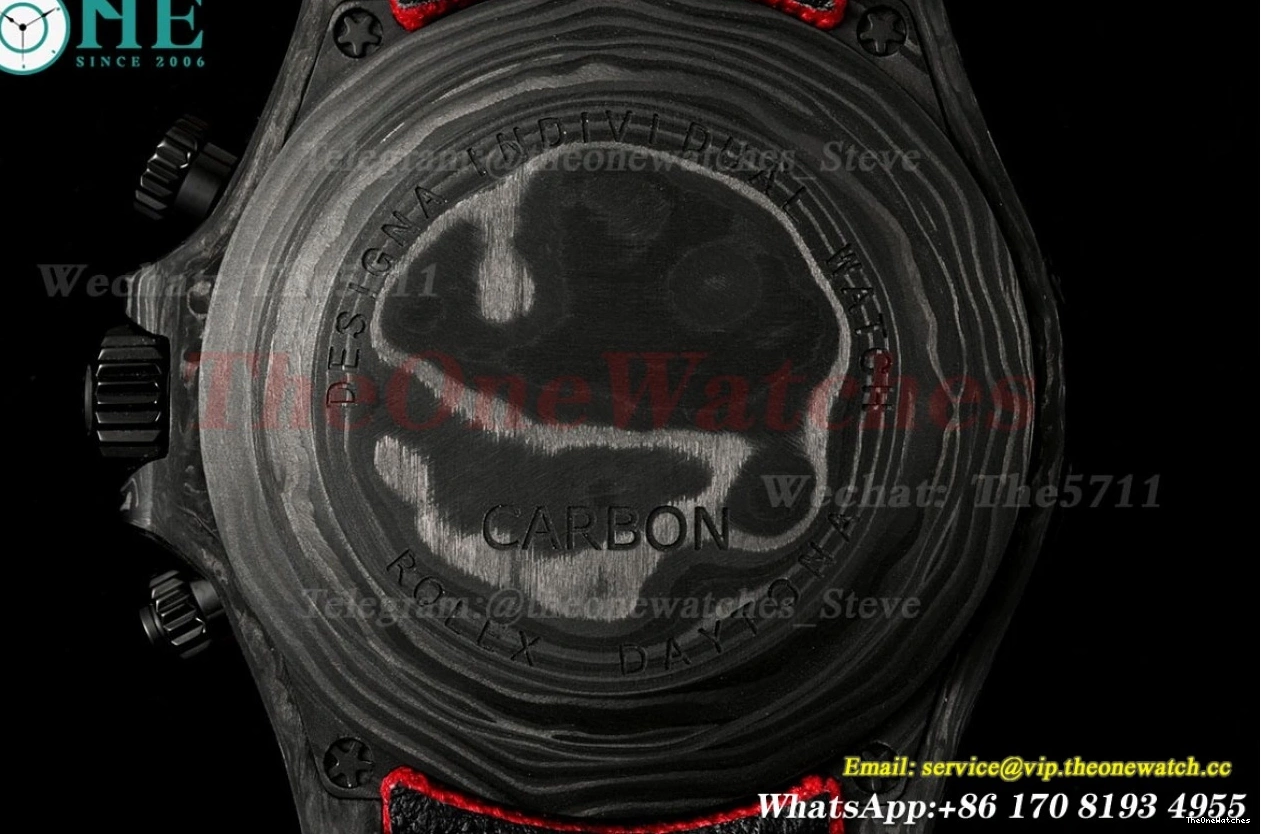 Diw N6F Carbon Daytona DD4801 NY Skeleton Dial 40mm Red 0202